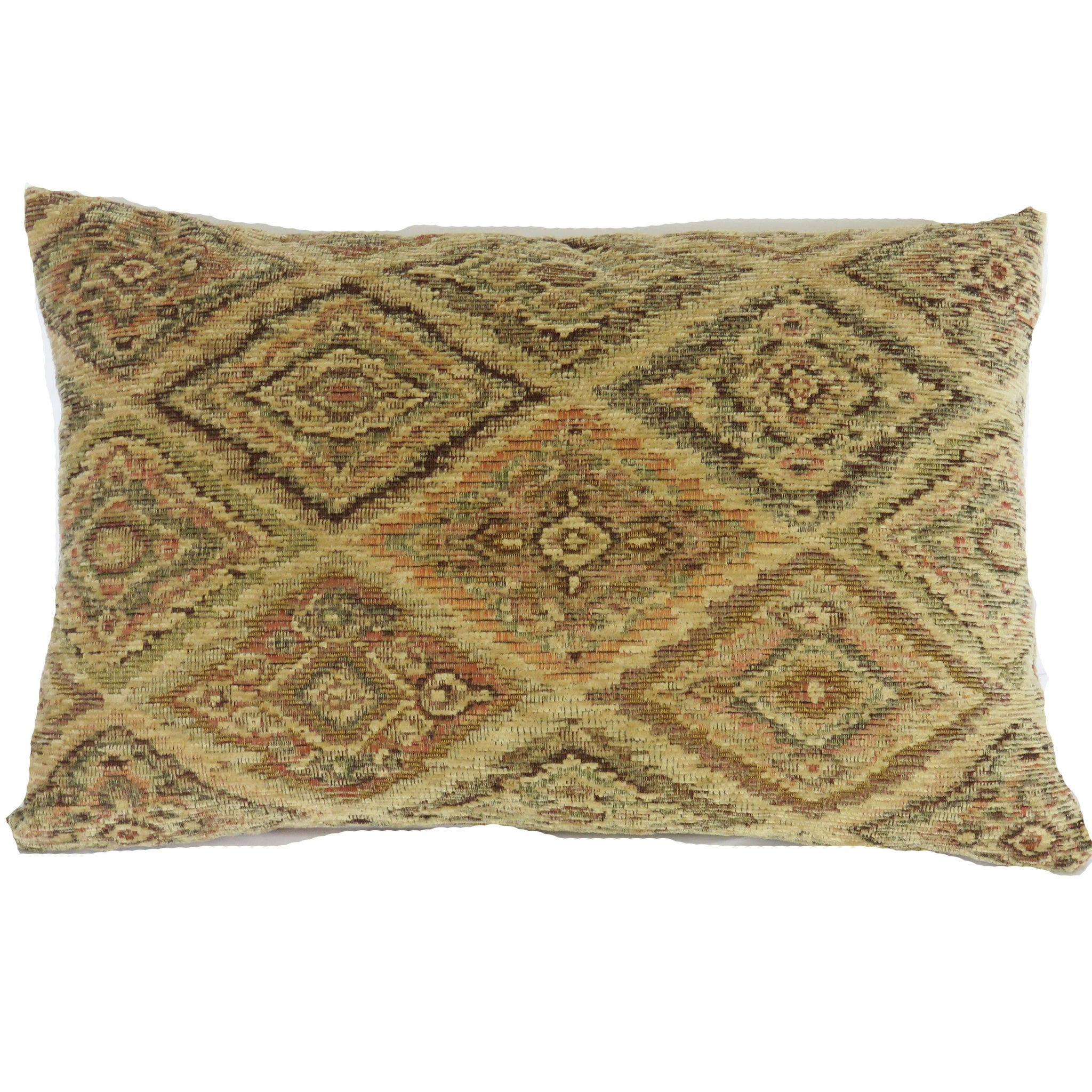 southwest diamond pattern lumbar pillow cover in tan, brown, orange