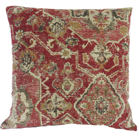 dark red medallion pillow cover turkish carpet motif