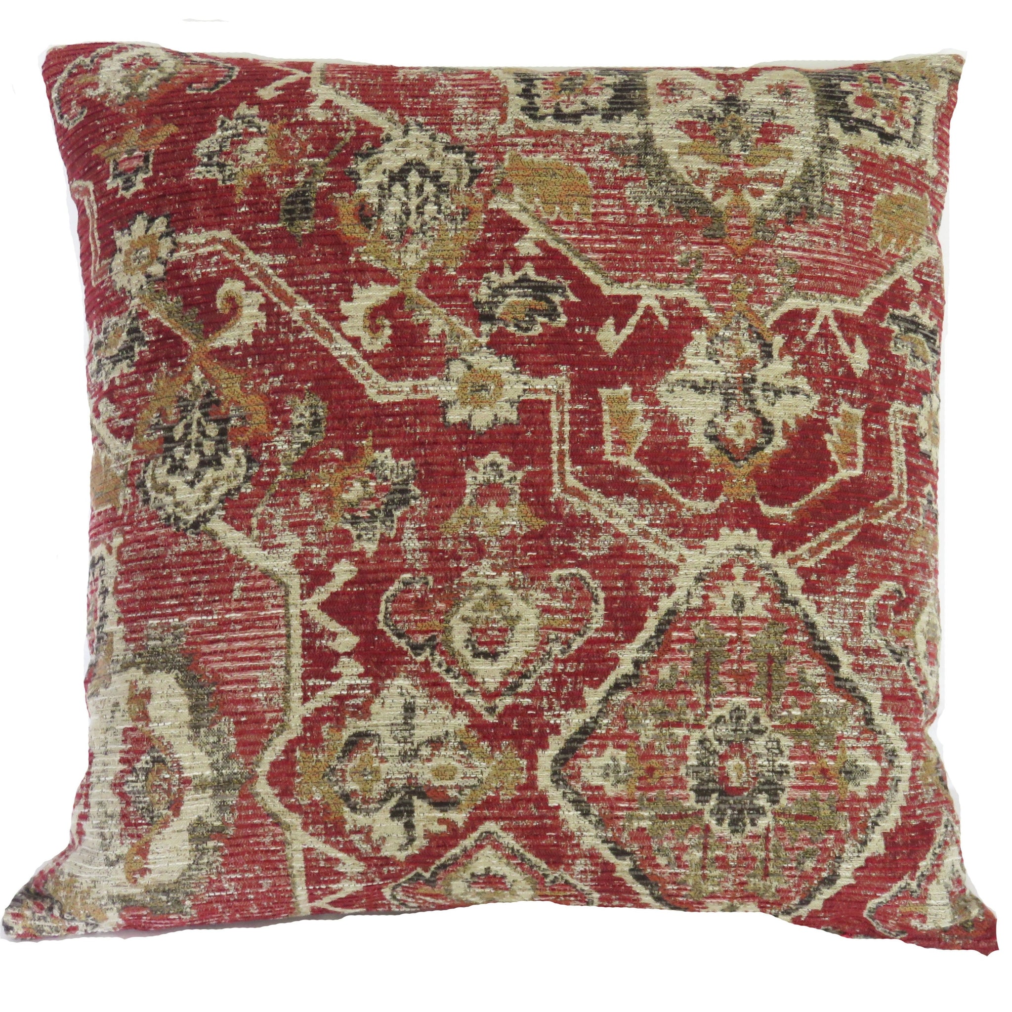 dark red medallion pillow cover turkish carpet motif