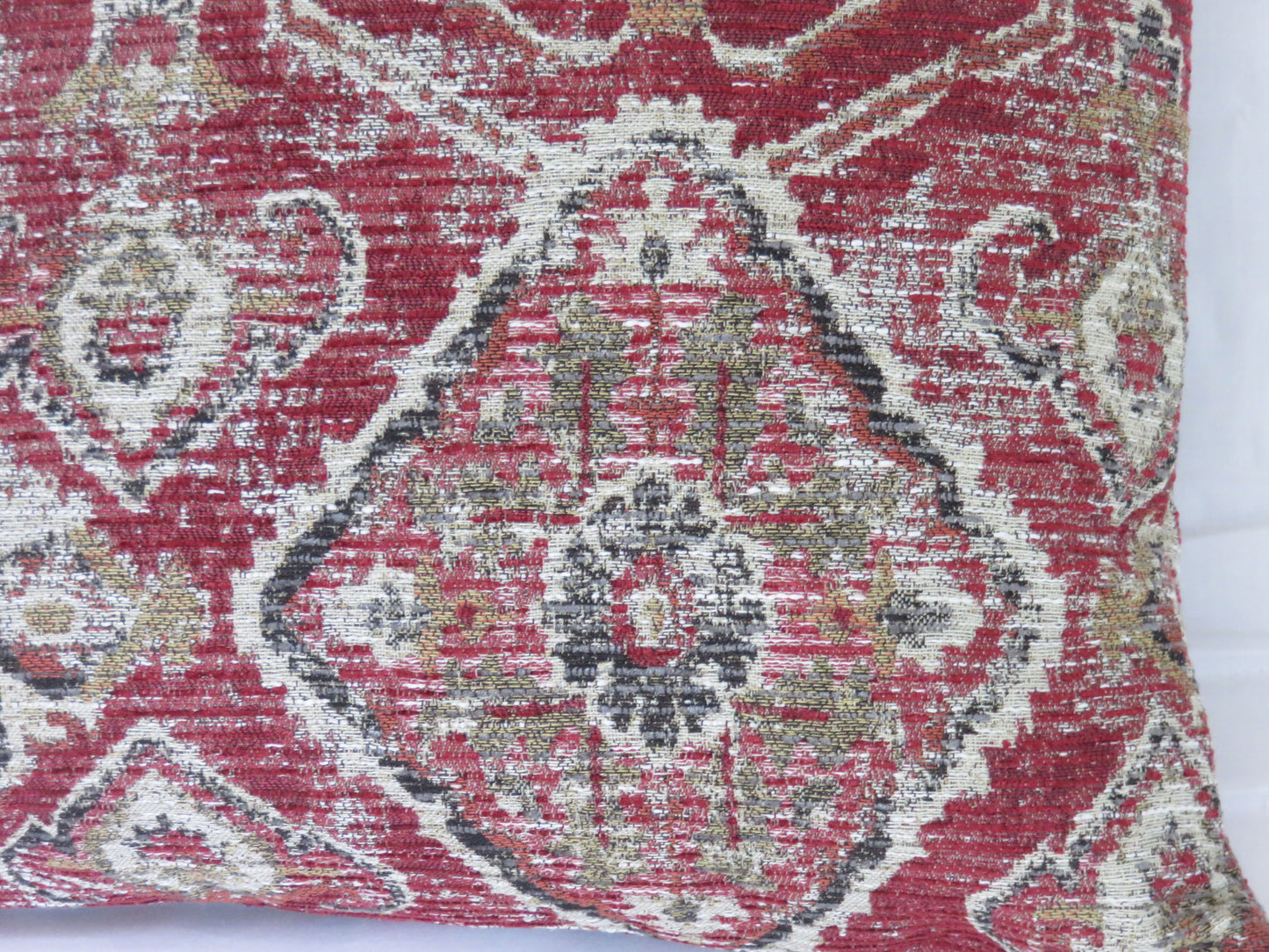 dark red medallion pillow cover turkish carpet motif