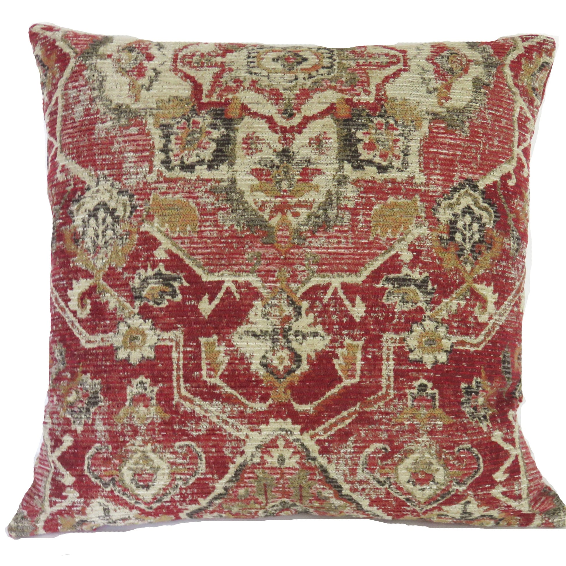 dark red medallion pillow cover turkish carpet motif