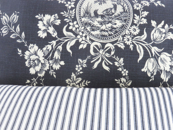 country house black toile pillow cover Waverly Noir