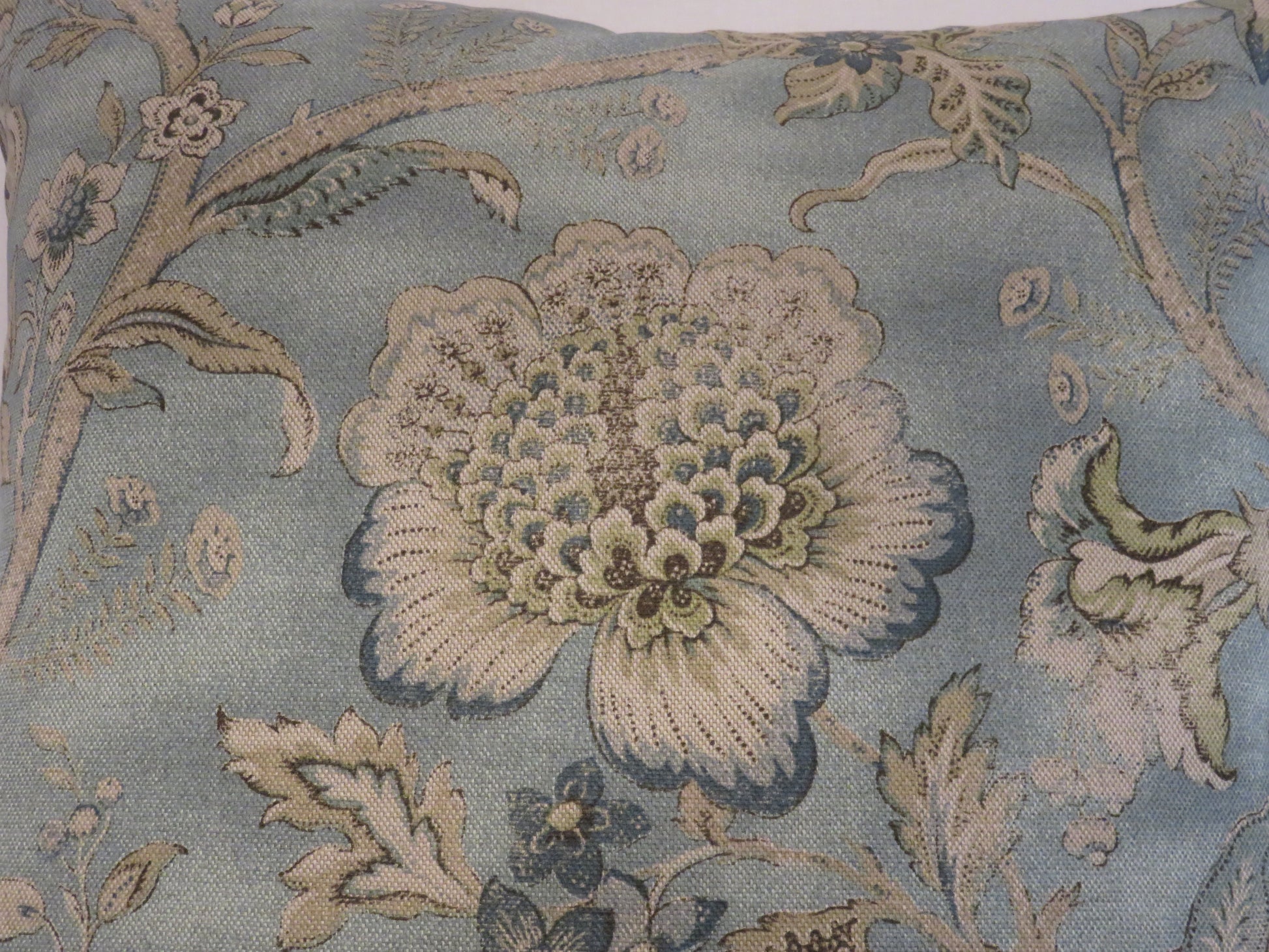 blue jacobean floral pillow cover, discontinued p kaufmann