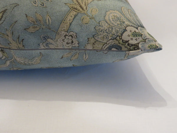blue jacobean floral pillow cover, discontinued p kaufmann