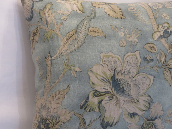 blue jacobean floral pillow cover, discontinued p kaufmann