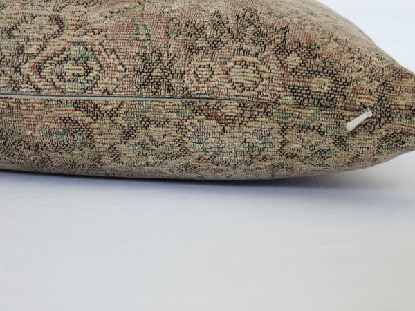 faded carpet style pillow cover in taupe, blush, pale green