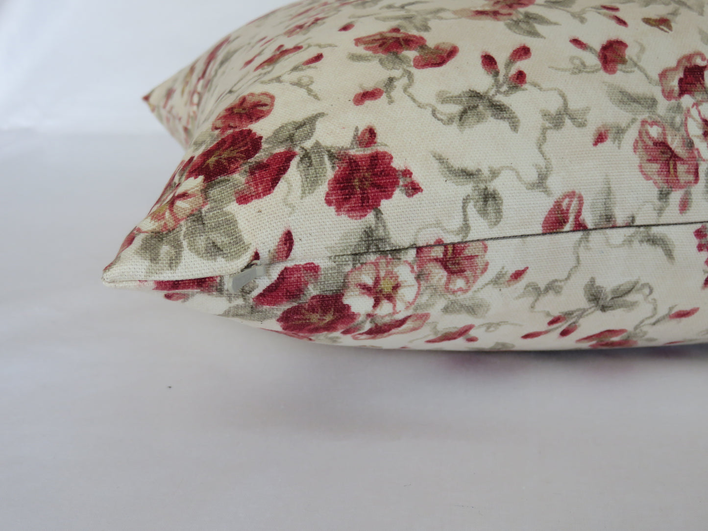 fairhaven rose pillow cover waverly cream and red  country floral