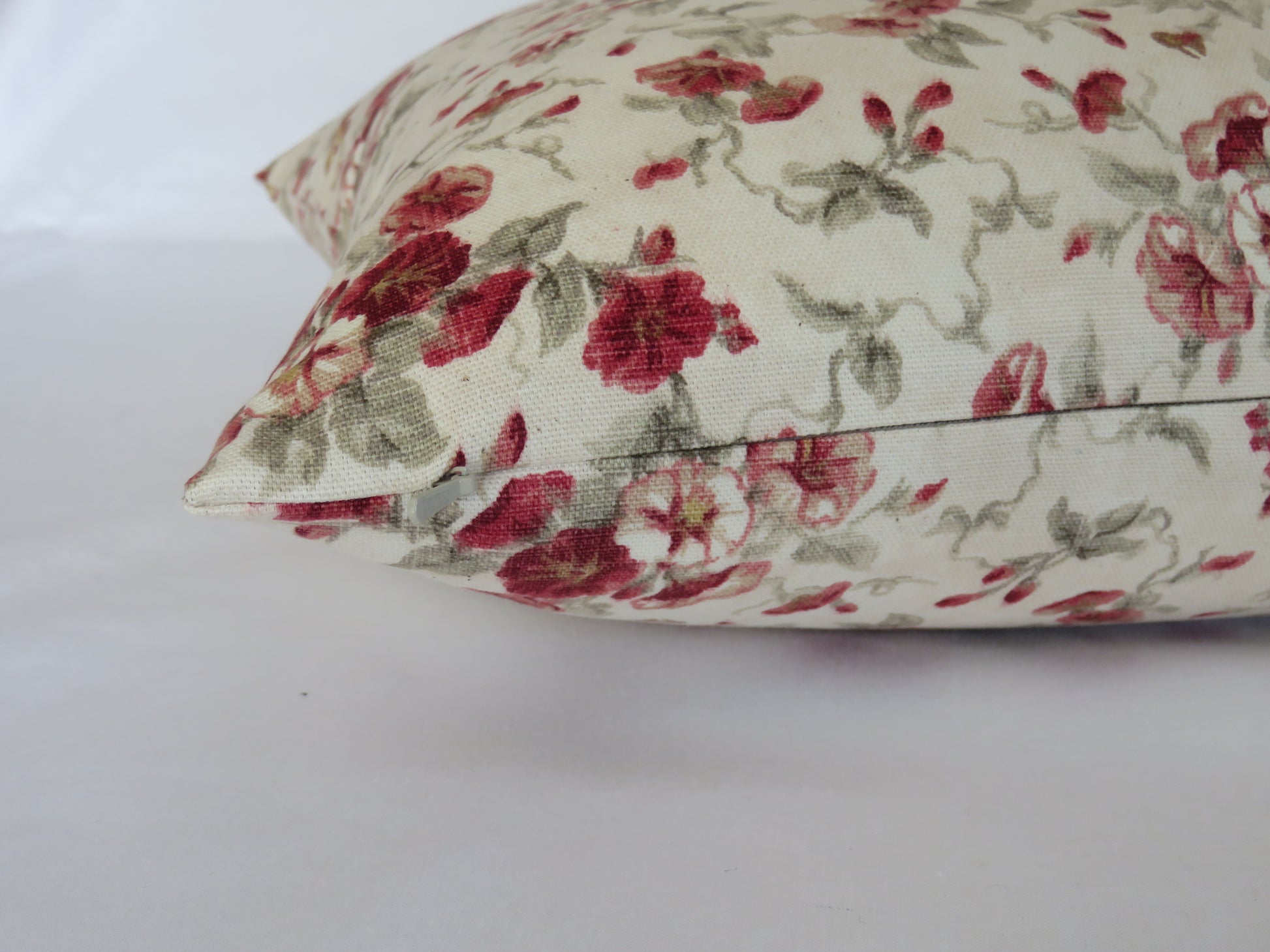 fairhaven rose pillow cover waverly cream and red  country floral