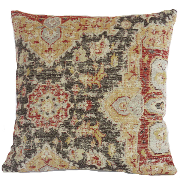 grey rust gold southwest kilim pillow cover