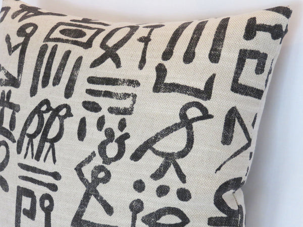 hieroglyph print pillow cover