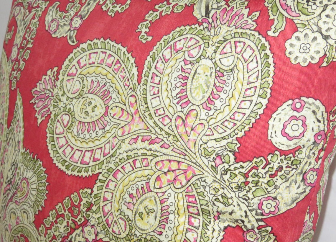 red paisley pillow, Waverly grand gesture sateen