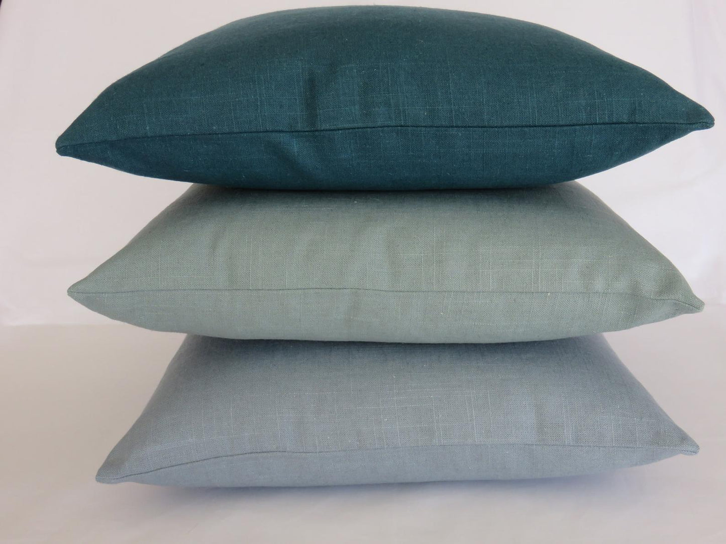 Solid Pillow Cover, Robert Allen Linen Slub Turquoise, Rain, Slate