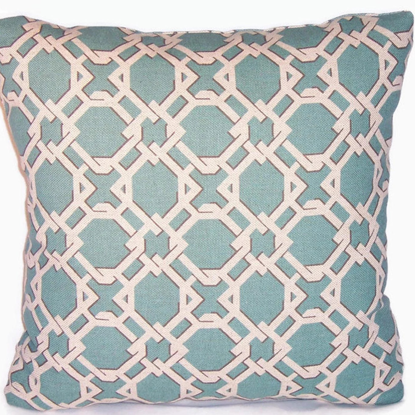 turquoise linen blend basket weave pillow cover, Lacefield