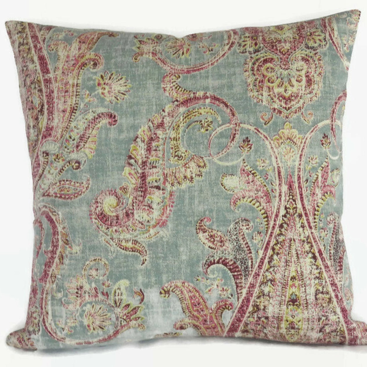 Teal & Pink Paisley Pillow Cover,  P. Kaufmann Fair Trade  Breeze