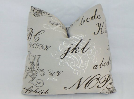 light gray kaufmann ABC pillow