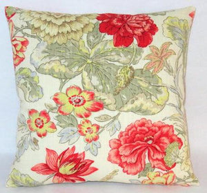 waverly red floral pillow
