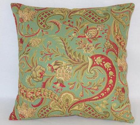 green paisley pillow