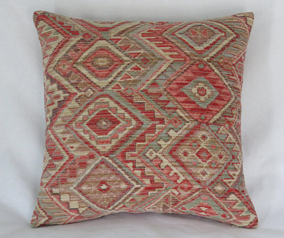 orange diamond southwest pillow