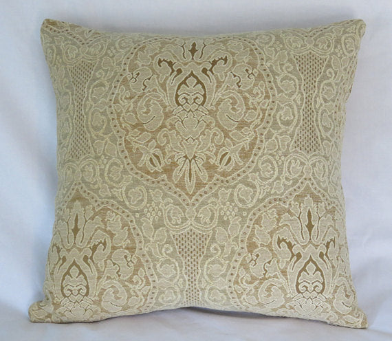 ivory lace chenille pillow cover