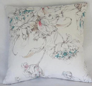 White watercolor tulips pillow