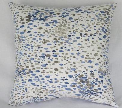 blue grey white spattered pillow cover