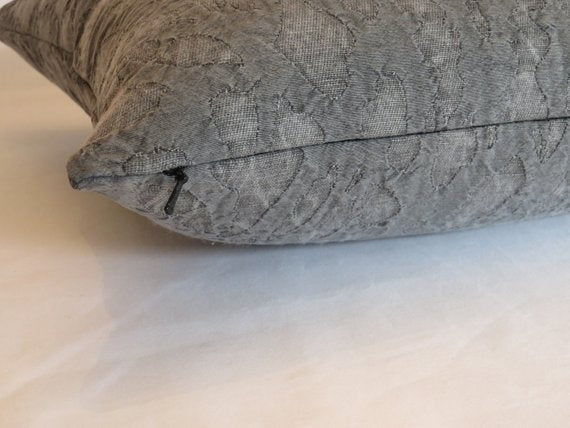 grey abstract matelasse pillow