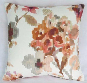 Rust and Purple watercolor floral pillow