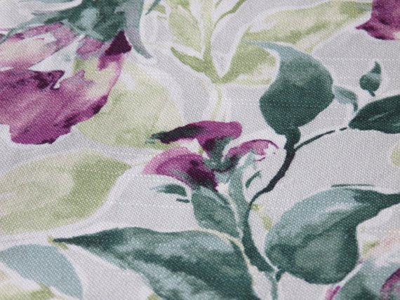 teal and purple watercolor floral pillow in Kelly Ripa fabric