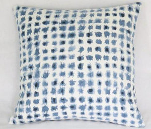 Indigo Blue Watercolor Dot Pillow