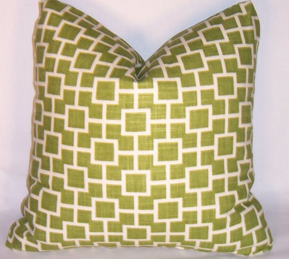 green lattice pillow robert allen fabric