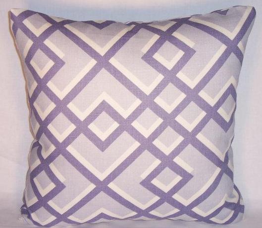 purple linen geometric pillow cover