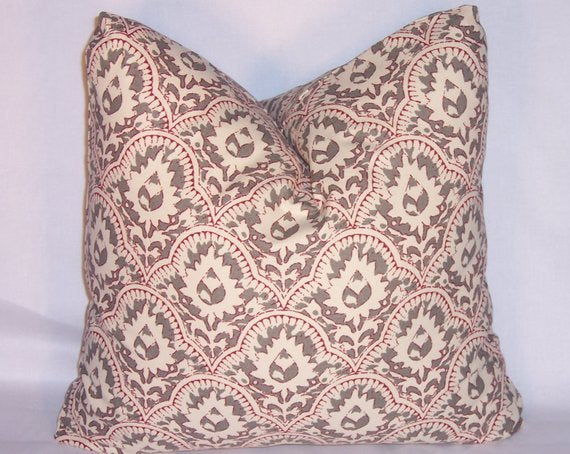 ethnic floral block print pillow