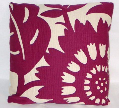 Magenta floral pillow