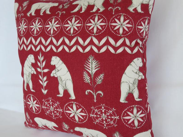 red and white polar bear pillow cover winter christmas decor