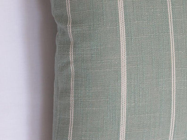 sea green farmhouse stripe pillow cover