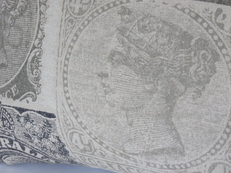 Grey Stamp Pillow Cover, Philatelist, Collector Gift