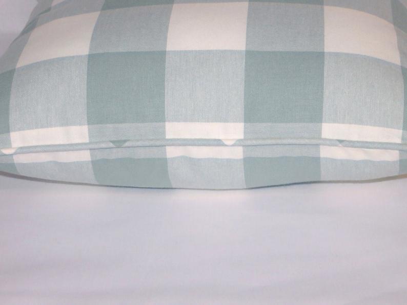 Aqua &  Ivory buffalo check plaid pillow cover