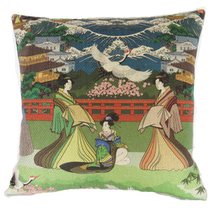 japanese scenic pillow cover