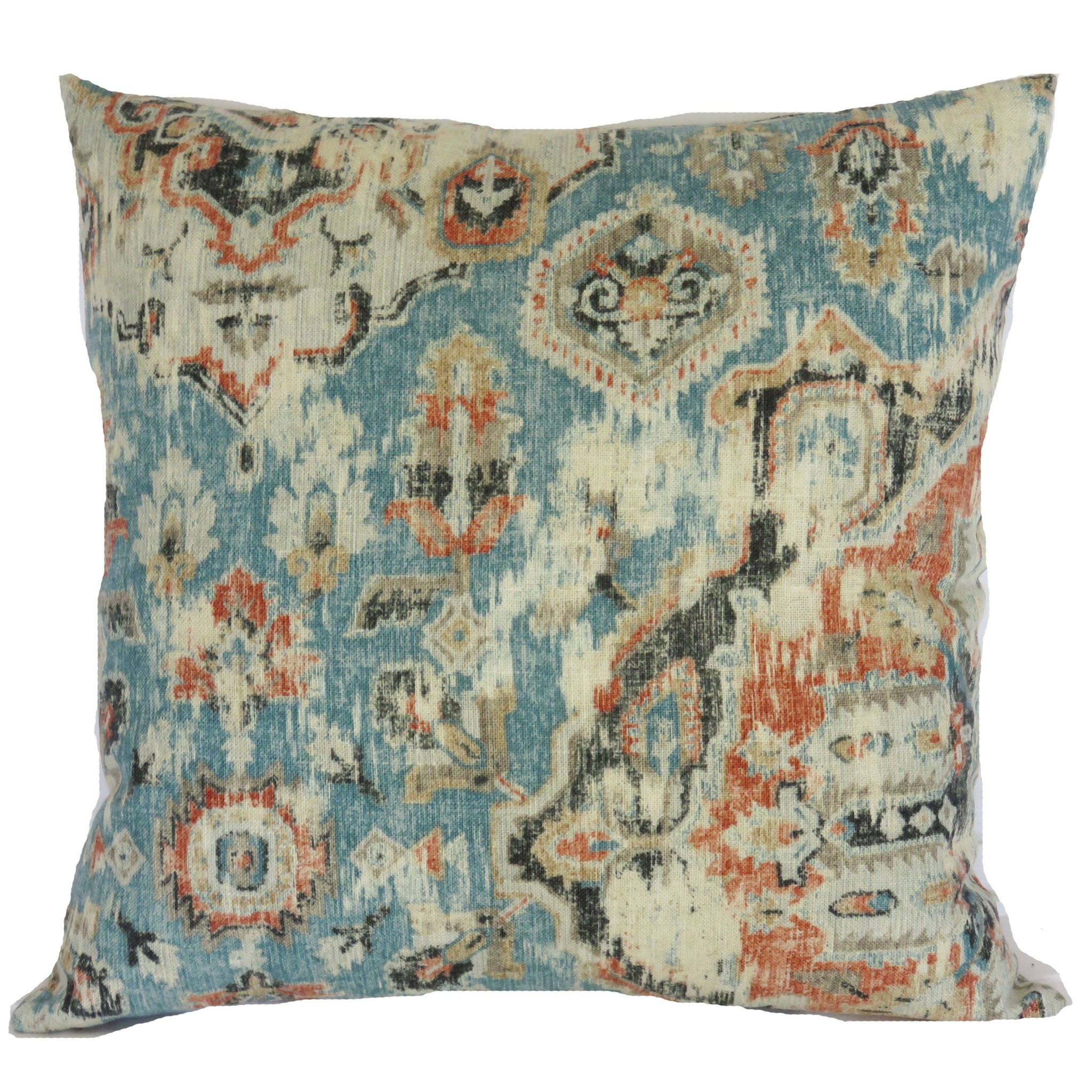 massimo pillow cover in mineral blue and orange