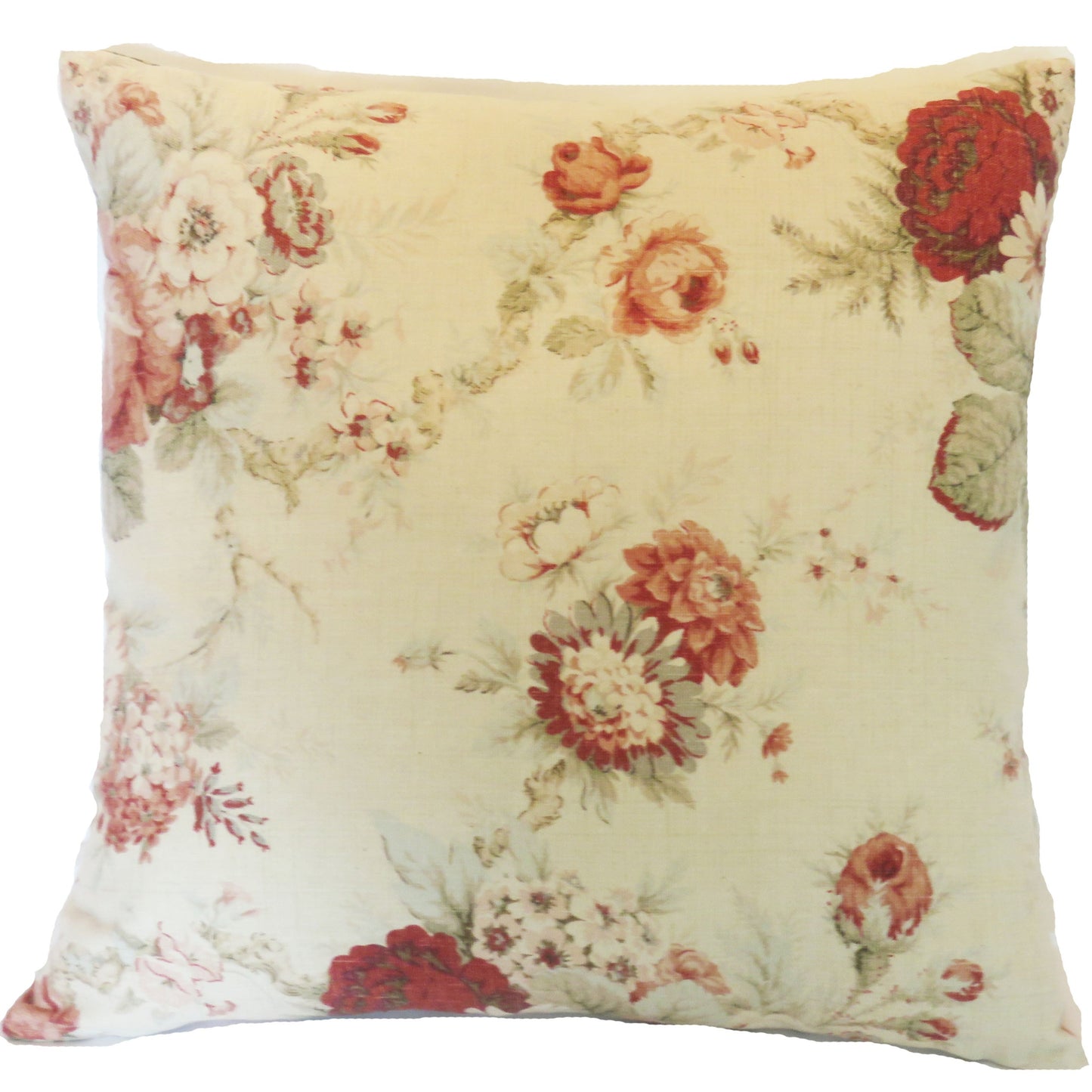 norfolk rose pillow cover in vintage colorway with dusty pink, grey, blue