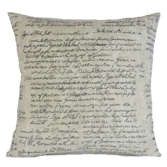 Waverly scripted putty print pillow cover