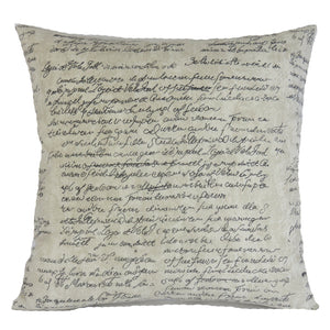 Waverly scripted putty print pillow cover