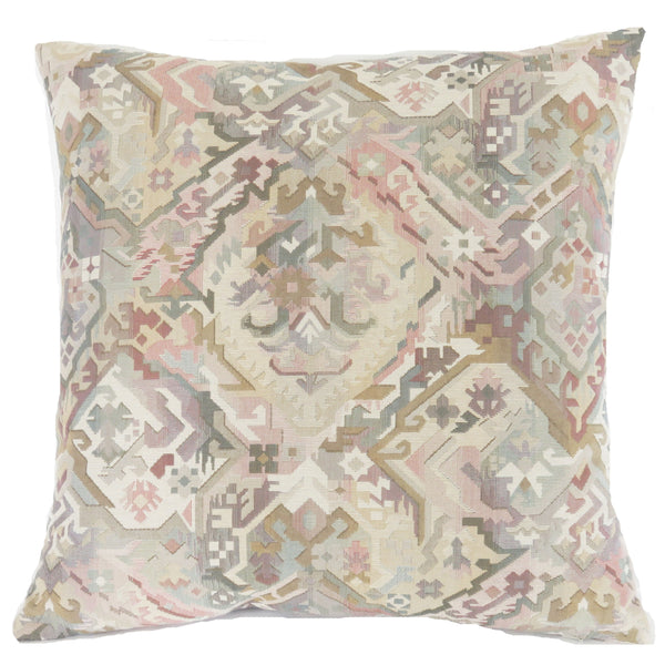 pastel kilim motif pillow cover in pink, cream, teal, purple