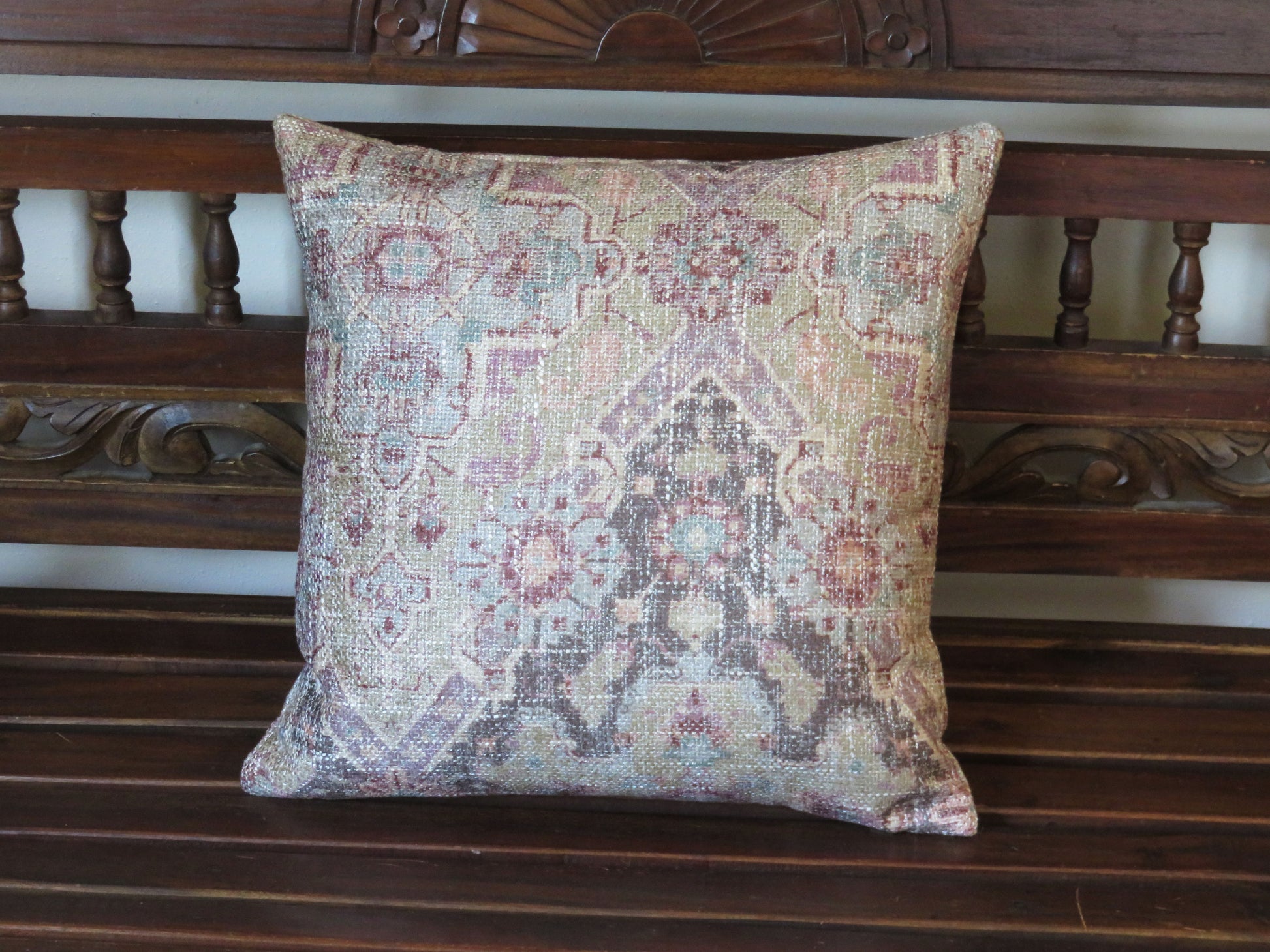 purple grey kilim chenille pillow cover