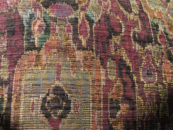Purple Woven Ikat Pillow Cover with Orange, Teal, Black, Gold