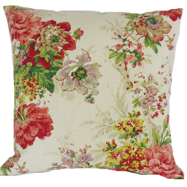 white red green floral pillow cover waverly ballad radish