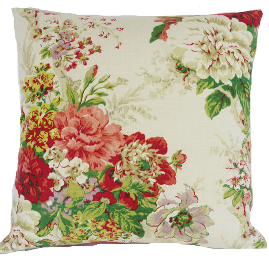 white red green floral pillow cover waverly ballad radish