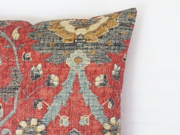 red and denim blue pillow cover turkish delight