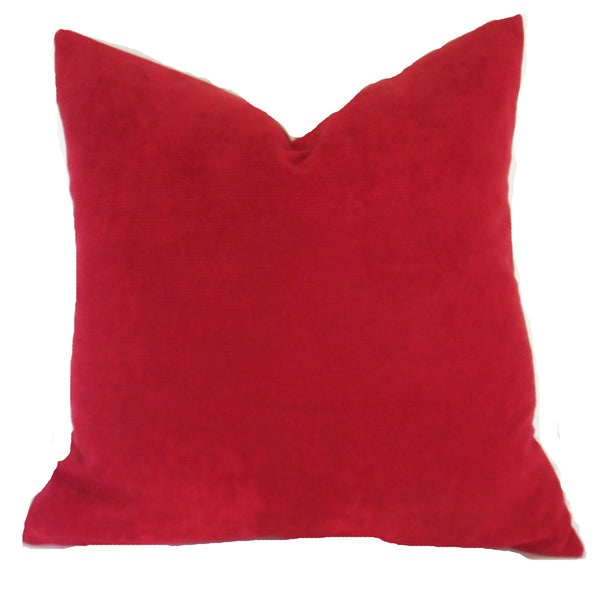 cherry red chenille pillow cover