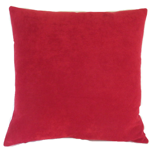 cherry red chenille pillow cover